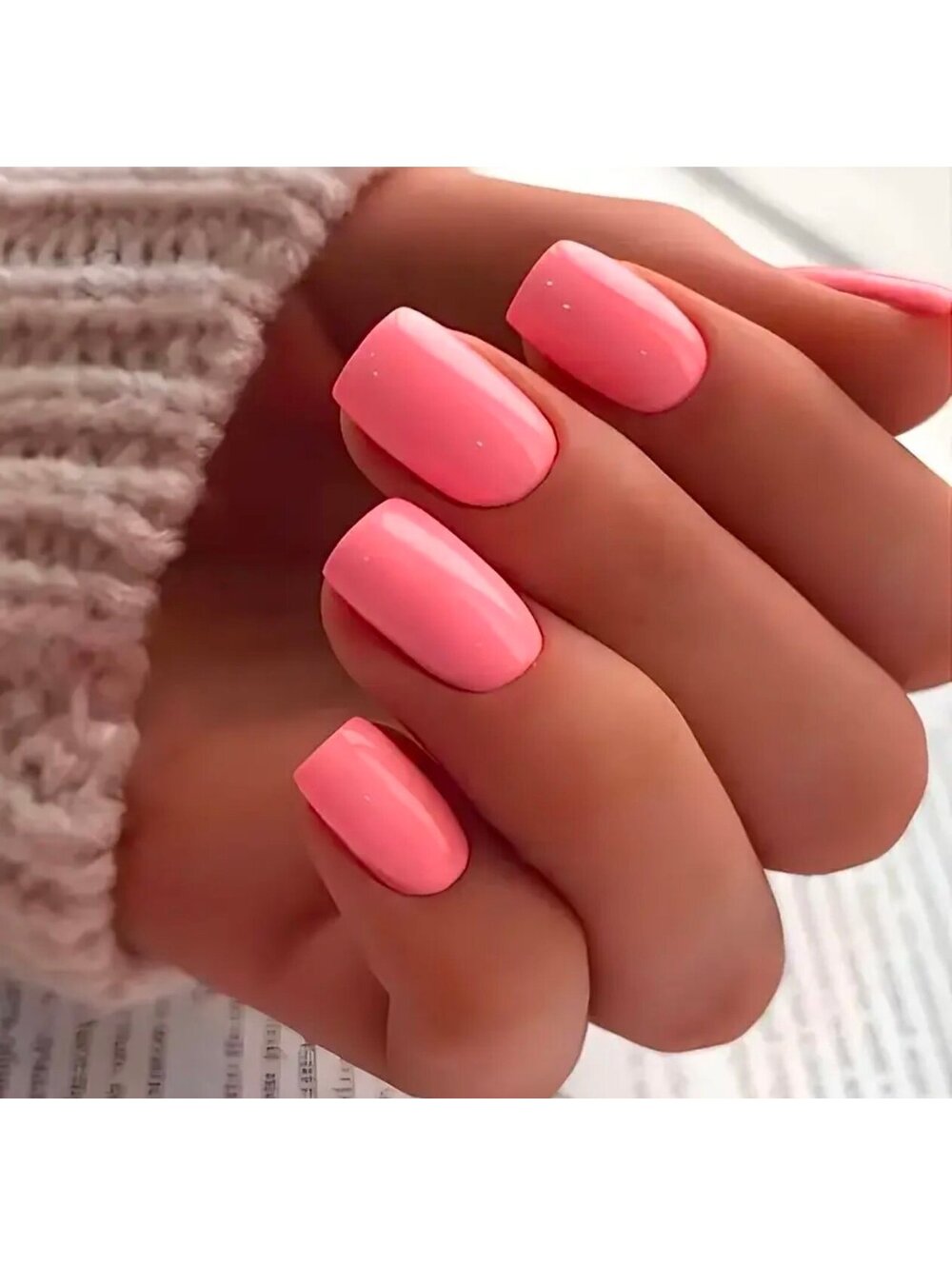 New - 24pcs -Glossy -Pink -Reusable Press-On
Nails